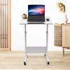 Adjustable Height Standing Desk, Portable Laptop Desk with Rolling Computer Stand MDF, Carbon Steel for Office, Living Room