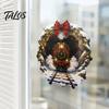 Snowflake Wall Clings Christmas Vintage Steam Train Static Window Sticker, 3D Broken Effect Glass Festive Film No-Adhesive Decal for Xmas Home