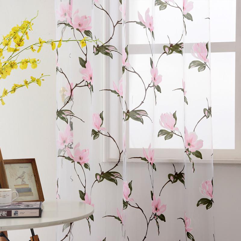 1PC LOZUJOJU Floral Jacquard Tulle Sheer Curtain Elegant Romantic Window Drapes for Living Room Bedroom Home Decor