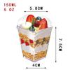Square Transparent Disposable Dessert Cup - Perfect for Pudding, Jelly, Mousse, and Ice Cream.