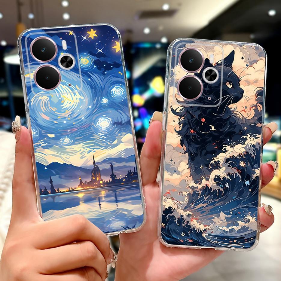 For Realme 14 5G Case RMX5075 Cool Dragon White Lion Painted Cover Soft Slim Phone Case For Realme 14T Realme14 T 5G Fundas Bags