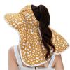 Leopard Print Big Eaves Shawl Empty Top Sun Protection Hat For Women, Uv Protection And Small Face Can Tie Ponytail Sun Hat