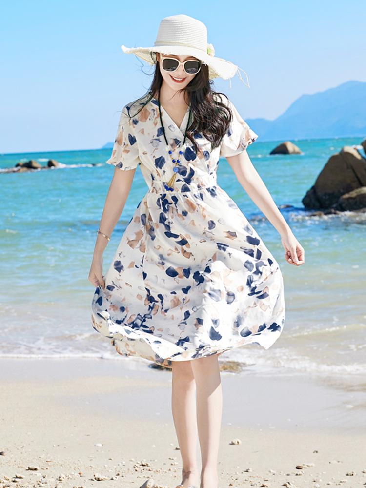 New Spring/Summer Bohemian Beach Dress for Parent-Child Seaside Vacation Photos