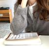 2026 Spring/Autumn Women's Korean Style 100% Pure Wool Cardigan - Round Neck, Thin Cashmere Knit Sweater Coat