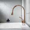 Rose Gold Bathroom Basin Faucet - Brass & Marble Mixer Tap, Hot/Cold Water for Lavatory