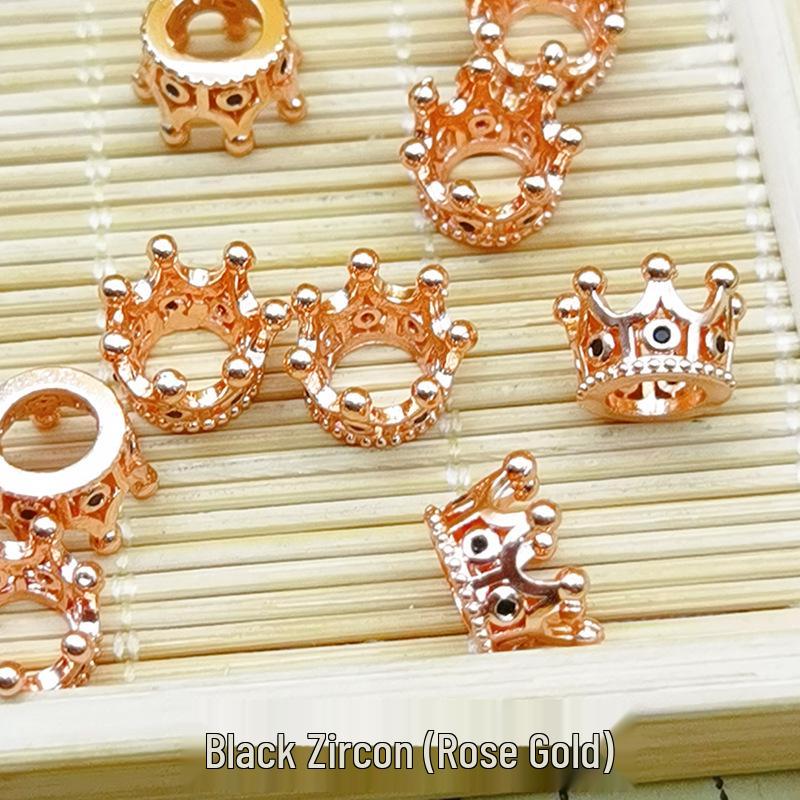 Zircon Inlaid Flower Buddhist Bead Spacer Bracelet Pendants