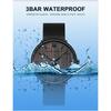 Hannah Martin Men's Ultra-Thin Black Watch Waterproof Fashion Stainless Steel Band Walnut Wood