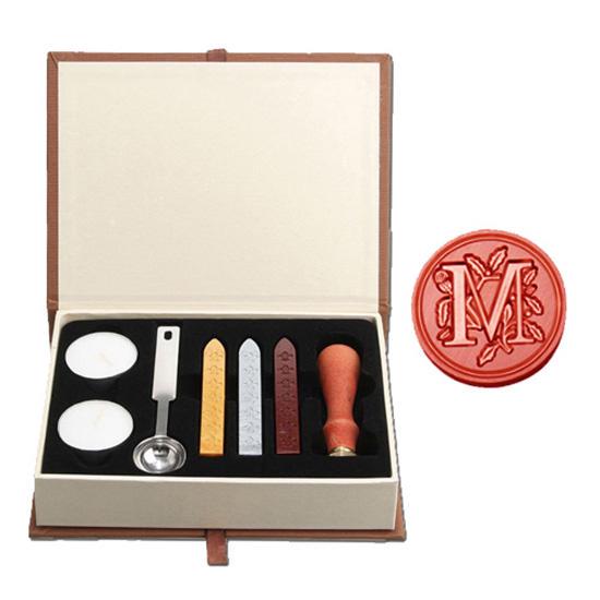 

26 букв узор ретро сургуч DIY украшения медь штампы деревянная ручка для свадебного приглашения M