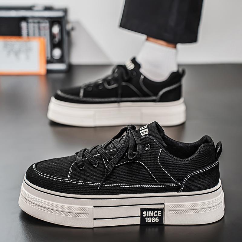 

Thick Soled Invisible 10cm Canvas Shoes for Men s Autumn New Breathable Sports and Leisure Versatile Board Shoes for Men 44 чёрный