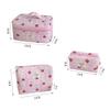 Dámská růžová kosmetická taška s jahodami, přenosný cestovní organizér, pouzdro na toaletní potřeby a make-up, kabelka se zipem pro dámy
