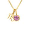eManco Zodiac Rune Necklace with Rhinestone Birthstone in Stainless Steel