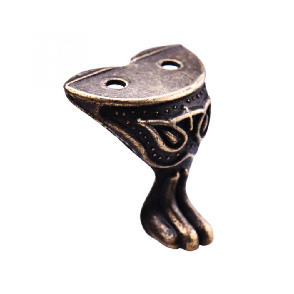 4 Pezzi Gamba Mobile Lega Antica Scatola Cassa Legno Piedini Decorativi Angolo Gamba Parte Mobile Durevole patas para mueble