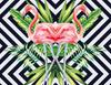 Glasplatte Schneidebrett 52x40 Flamingo