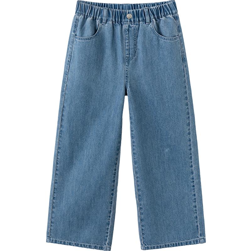 Balabala Girls' Straight-Leg Cotton Jeans