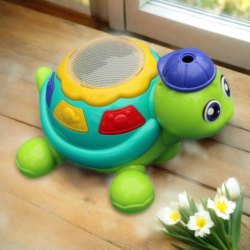 Adorable Electric Blowing Turtle: Children's Educational Light-Up Toy for Birthdays & Kids' Day