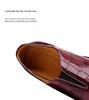 Men's Fashion Plus Size Black Stone Pattern Leather Slip-On Shoes