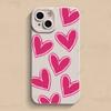 Luxury Red Love Heart Soft Silicone Phone Case For iPhone 15 14 13 12 11 Pro Max Mini XR X XS Max 7 8 Plus Matte Back Cover