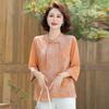 New Chinese Style Seven-Quarter Sleeve Blouse & Set