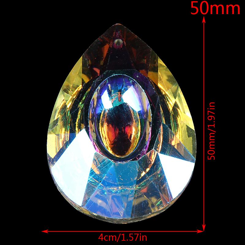 

Colorful Crystals Hanging Drops Chandelier Lamp Prisms Parts 50mm