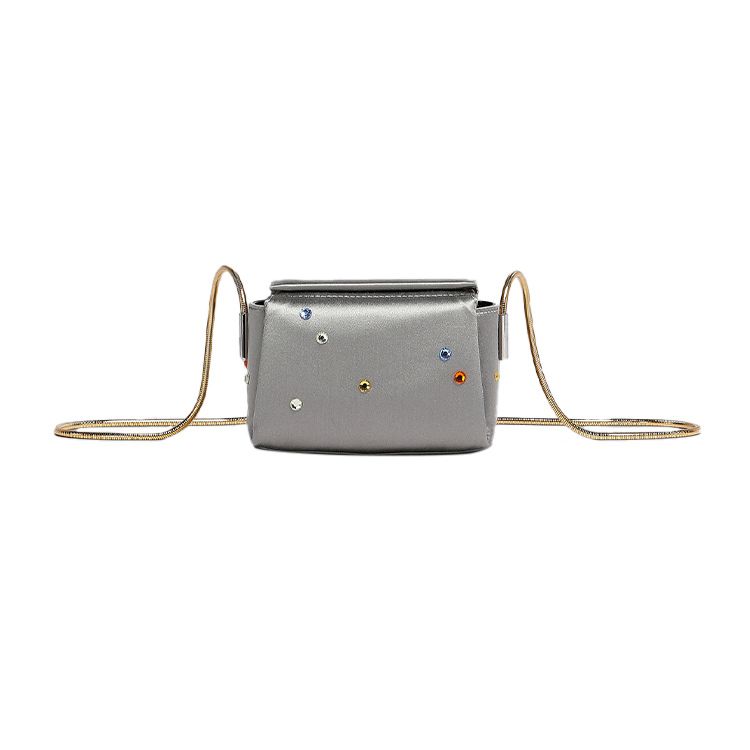 

Marni Toggle Gold Finish Tubular Metal Shoulder Strap Satin Mini Crossbody Bag Women bags Gray SBMP0140L0P580600N95 Basic Set (Bag+Dust Bag)