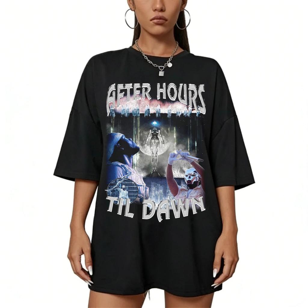 Hip Hop Rb Top The Weeknd 2026 After Hours Til Dawn World Tour Casual Ampio Stampa Maniche Corte Maglietta Regalo Per Fan Unisex