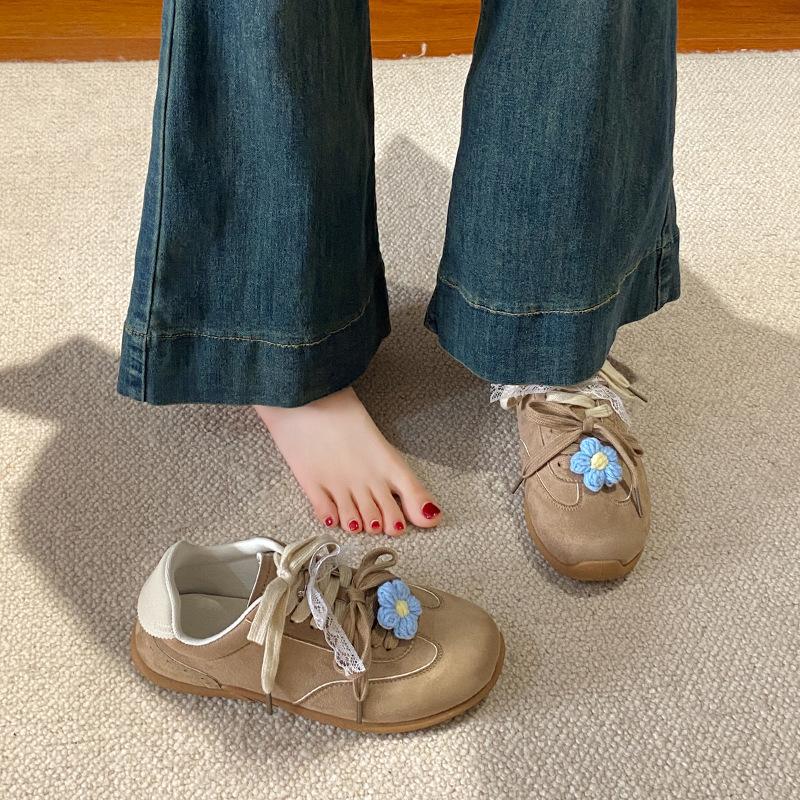 Fairy wear! Korean version of lace-up German training shoes loafers Internet celebrity ins casual women's shoes with skirts Princess shoes