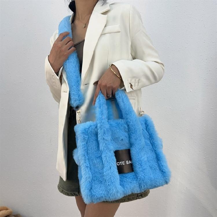 Womens Large Capacity Handbag Female Plush Messenger Bag Shoulder Crossbody Bag