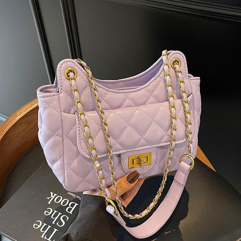 Spring and Summer Fashion Diamond Chain Underarm Bag, High-end Women's Temperament Versatile Shoulder Bag