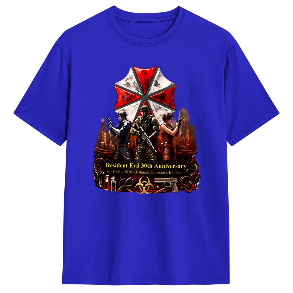 Resident Evil 30th Anniversary RE9 Cotton TShirts  Novelty Tshirt for Unisex Summer Y2K Casual Print Short Sleeve Clothing