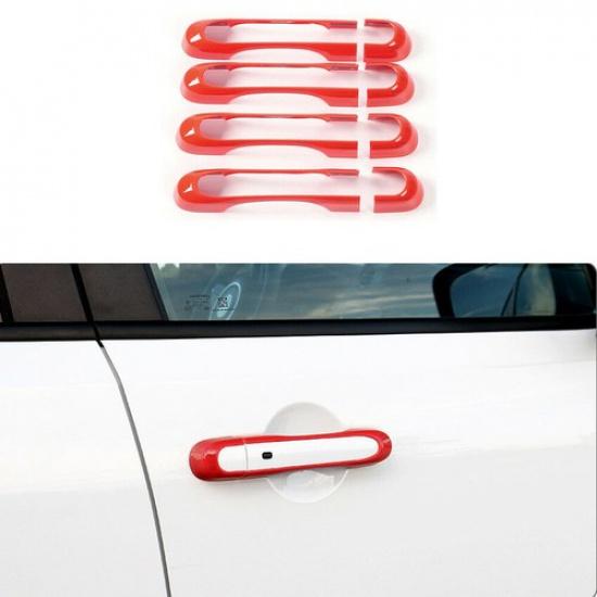 4pcs Exterior Door Handle erts Cover Shell Trim Red For Jeep Renegade 2016+