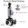 FitStill Super Rotation Angle Action Camera Clamp with Double Ball Head Design and Aluminum Alloy Bicycle and Motorcycle Clip Mount for Go Pro Hero