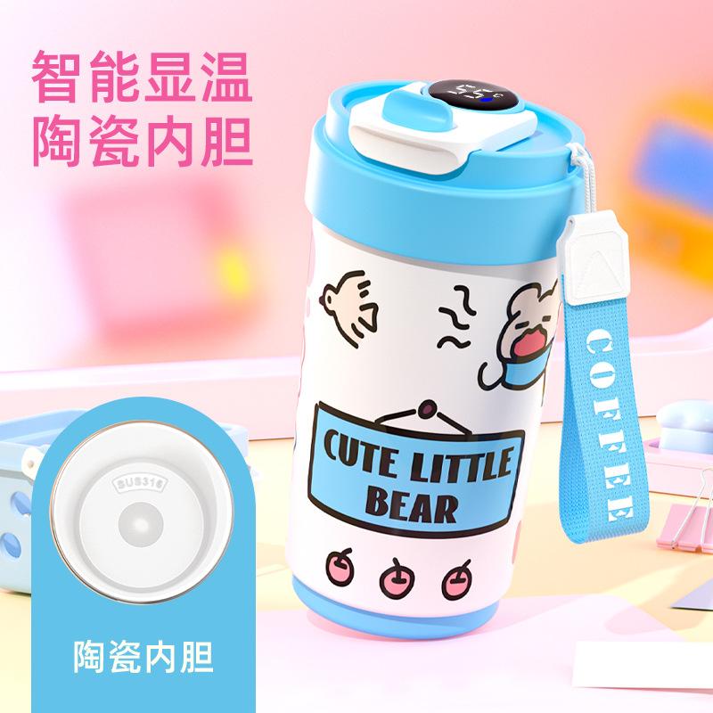Water bottle intelligent temperature display stainless steel thermos cup water cup cup men's and women's coffee cup