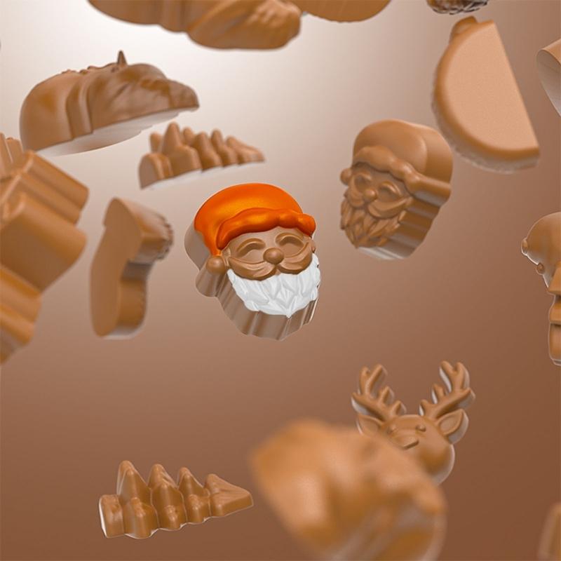 Christmas Themed Chocolate Moulds Fondant Moulds Silicone Material Cake Decorating Gadget Baking Accessories for Kitchen