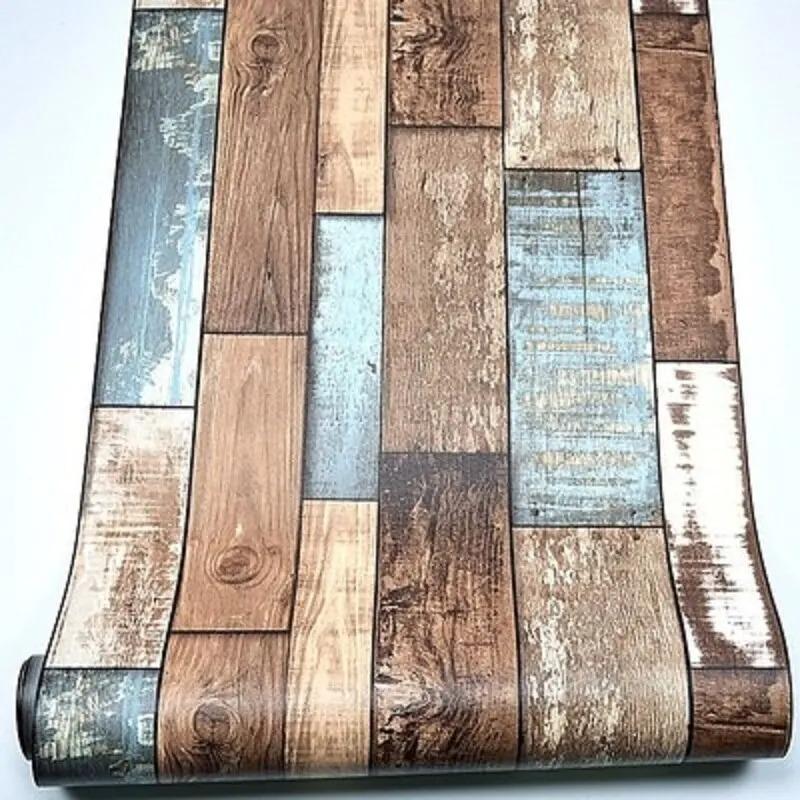 45cm Wallpaper PVC Wall Stickers Self-adhesive Big Roll DIY Waterproof Aged Wood Grain Furniture Home Decoration
