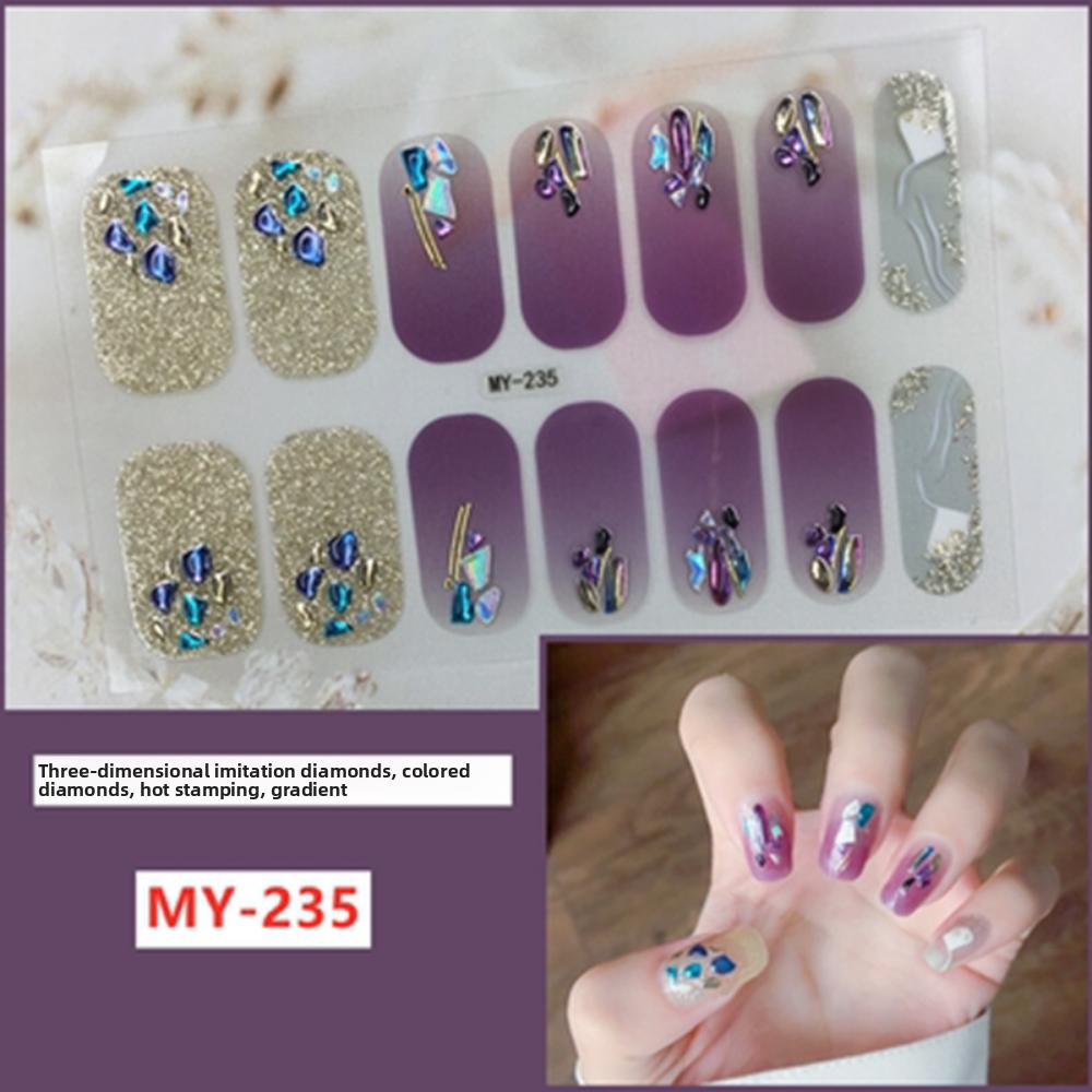 Three-dimensional Waterproof No-bake Gel Nail Polish Film Full Sticker European and American Sexy Nail Film Paper Nail Film Paper