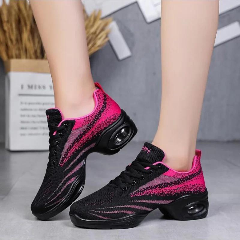  Women Sneakere Practice Shoes Air Design Ballet Shoes for Woman Soft Sole Modern Dance Shoes Mesh Ladies Trainers