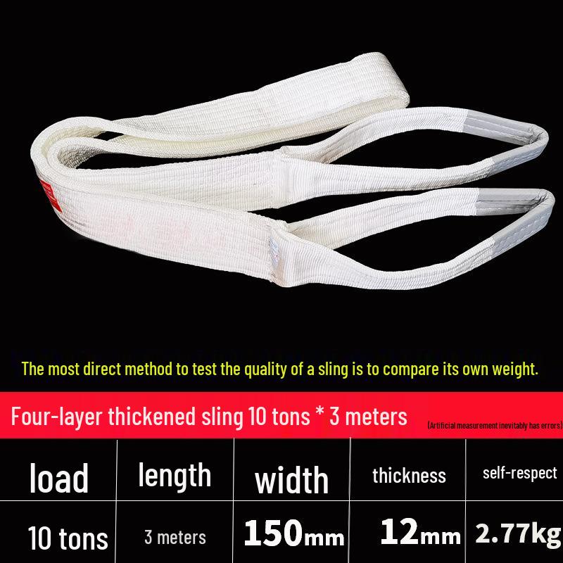 Thickened Acid-Washed Polypropylene Lifting Sling, Canvas Tie-Down Strap for Crane, Hoist, or Forklift