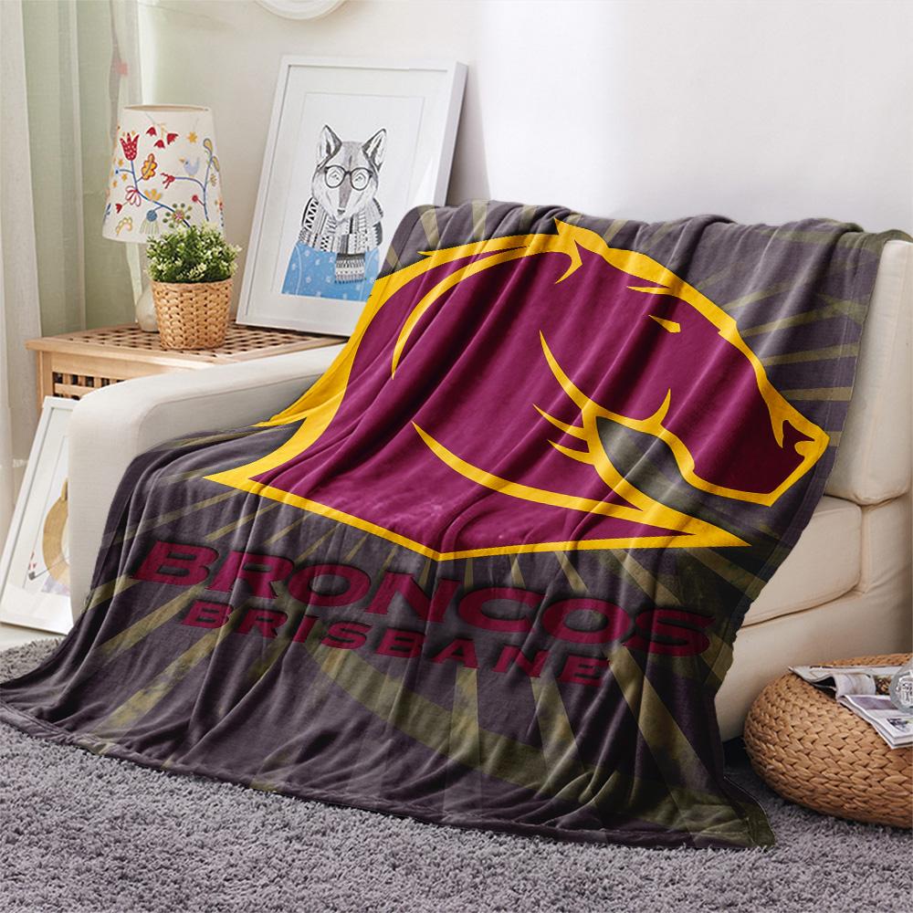 Brisbane Broncos Flanelldecke mit Aufdruck, Hohe Qualität, Bequem für alle Jahreszeiten, Heimdekoration, Wärme und Komfort