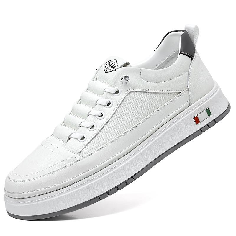 2025 spring and autumn new soft leather foot cover men's shoes soft sole trend versatile daily casual leather shoes board shoes