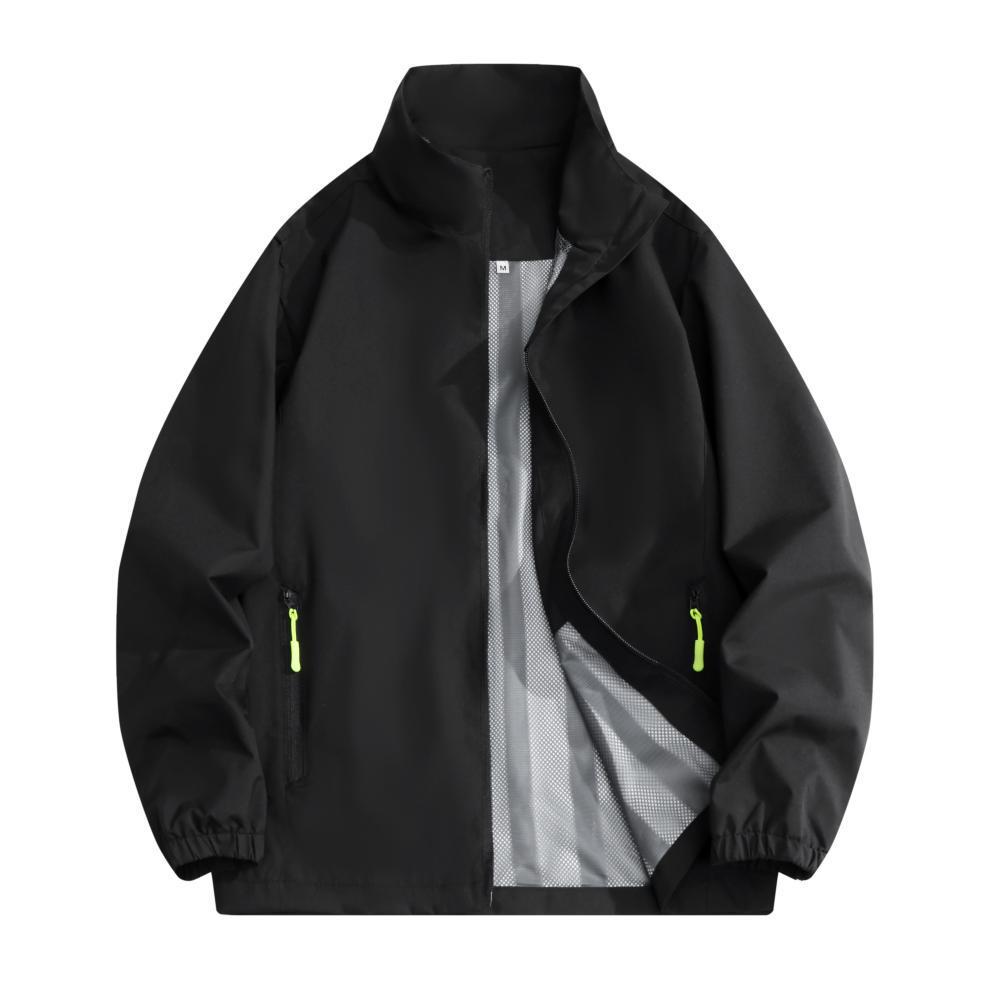 Custom Logo Stand Collar Windbreaker Jacket for Team Building & Outdoor Work - Autumn/Winter S