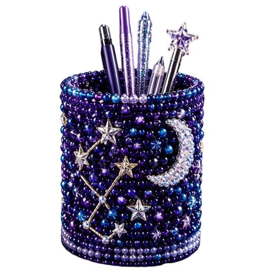 3D Beaded Pen Holder Kit, DIY Tiny 3D Pencil Holder Bead Embroidery Kit, DIY Pencil Organizer Beading Crafts, Cute Bead Art Crafts, A
