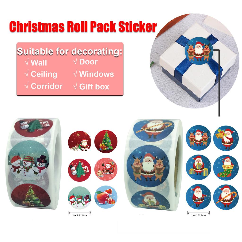 Pack Sticker Christmas Holiday Gift Decorating Gift 1 Roll 500 Posts Christmas