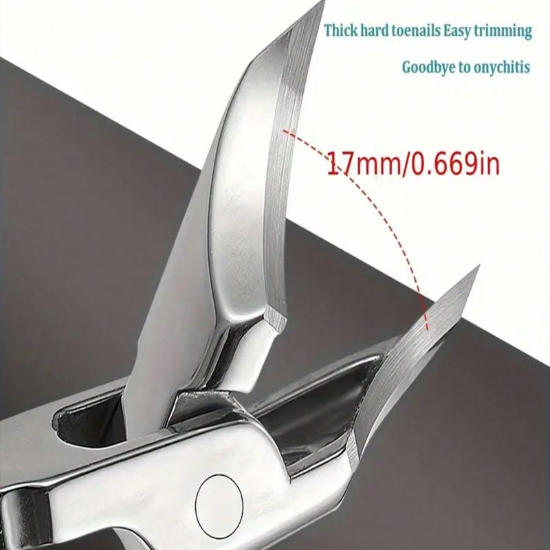 Modern Stainless Steel Toenail Clipper, 25° Angled Blades - Splash Resistant Design For Thick/Ingrown Nails, Ergonomic Non-Slip Handle