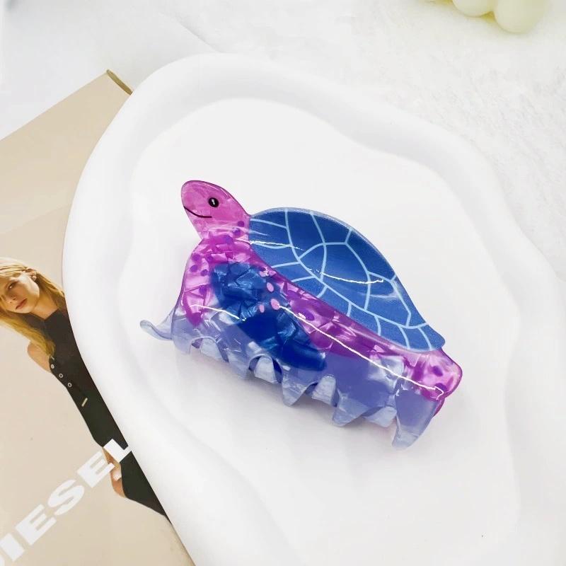 Einfache und kreative Haarklammer mit Schreibwarendesign Lineal Bleistiftform Einzigartige Haarspange Schildkröte lustige Haarschmuck für Frauen