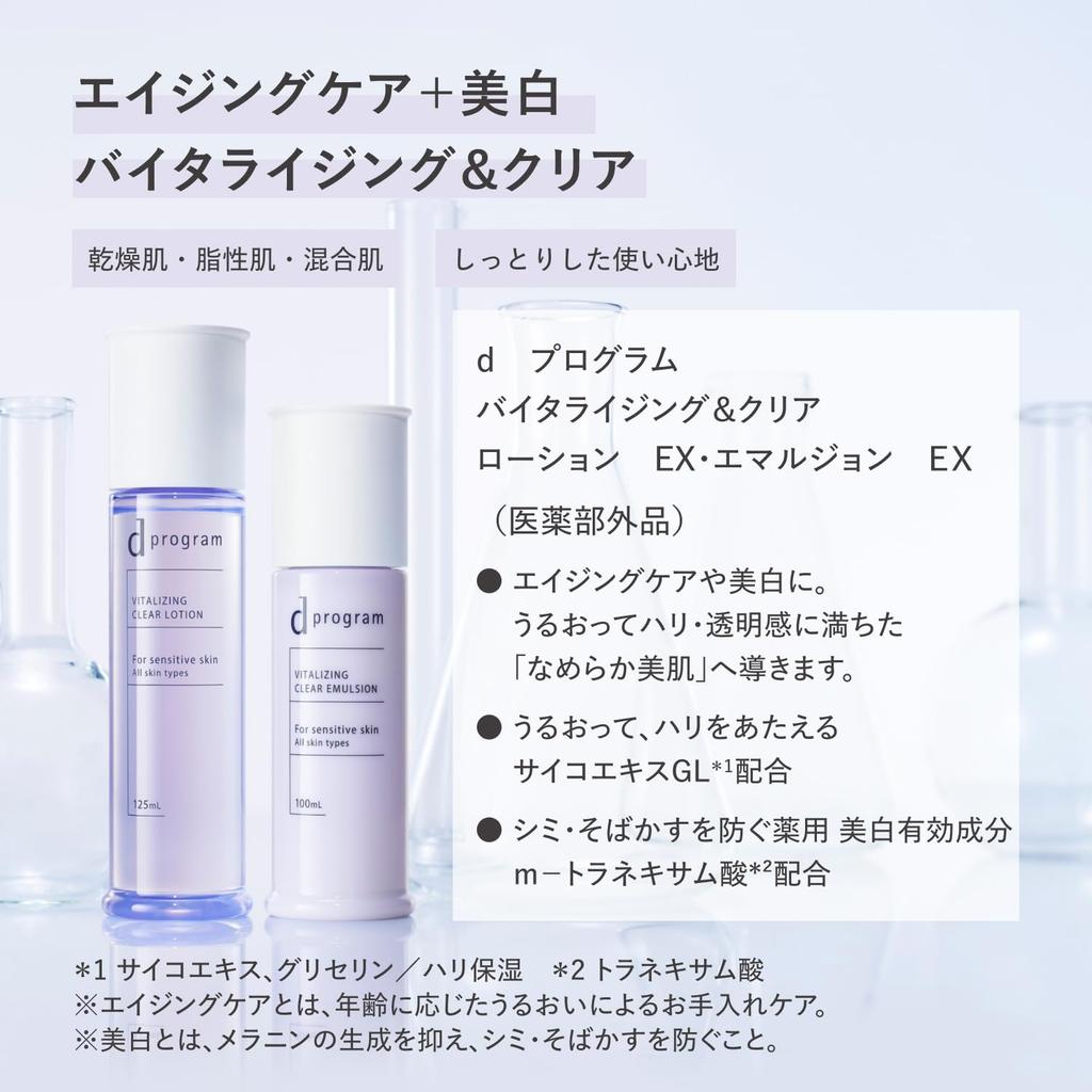 D Program Vitalizing Clear Set EX Lotion 18ml Emulsion 18ml & + (Quasi-drug)