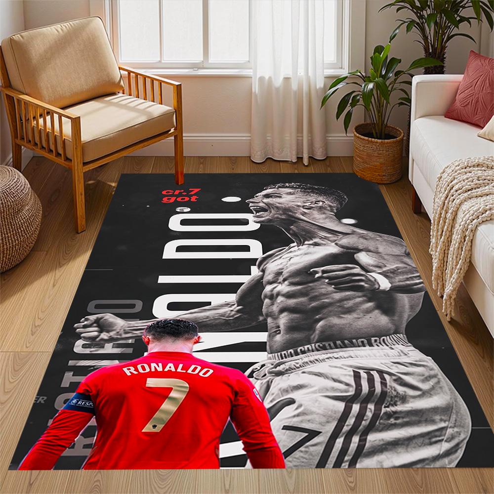 Ronaldo's Fitness Journey Carpet Suitable for Dining Room Entryway Decorate room Outdoor Anti-slip Rug Anime Office Decor Spiritual Gift