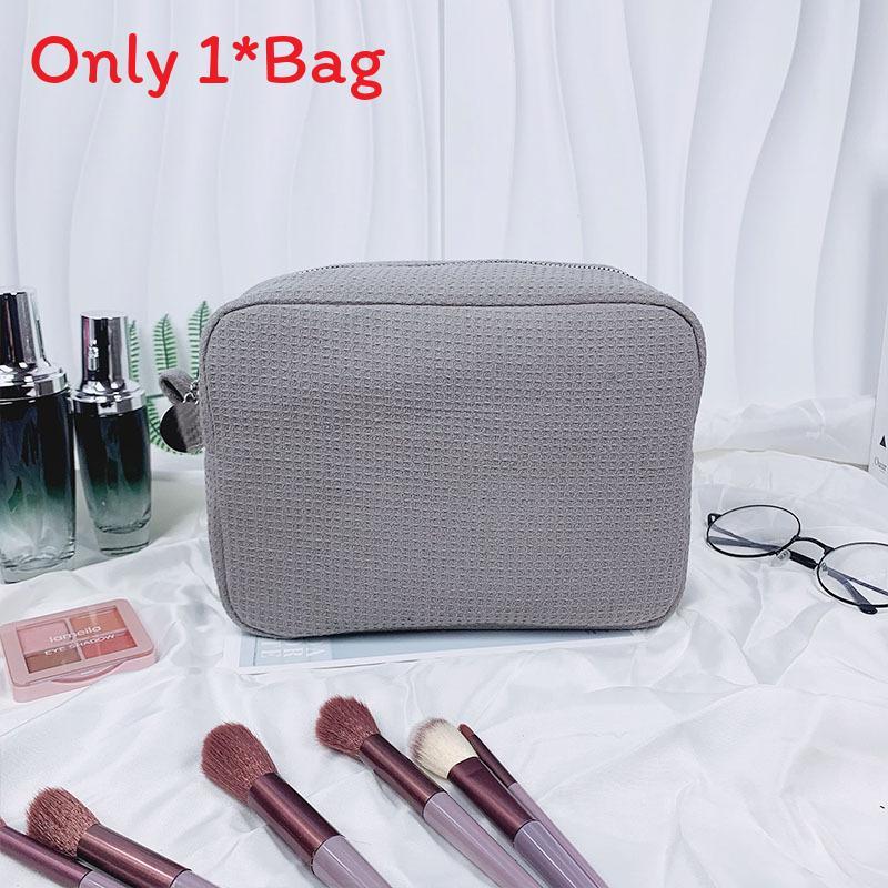 Waffle Style Travel Makeup Bag With Large Capacity For Women And Men