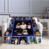 Various Styles of E-Elvis Pattern 3D Printed Rock Singer Sofa Blankets, Suitable for Adult and Children's Bedrooms and Living