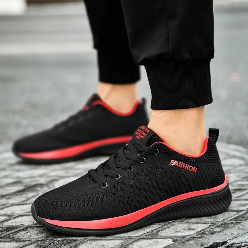 Fashion Black Red Running Shoes Couple Breathable Light Sports Sneakers Men Gym Shoes Tenis Masculino Men's Sandals Summershoes Hombre