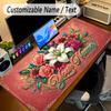 Floral Garden Theme Personalized Mouse Pad Custom Name Text Non Slip Desk Pad For Laptop Office Desktop